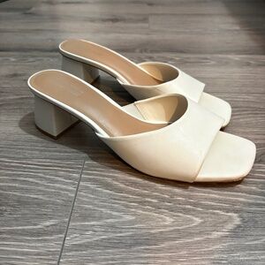 CALL IT SPRING WHITE SANDAL KITTEN HEELS